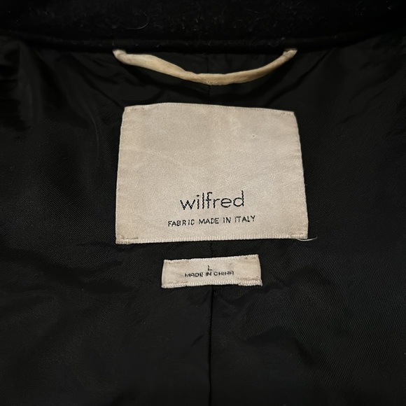 Aritzia Wilfred Broquerie Long Wool Alpaca Mohair Coat in Grey/Black Size Large - Picture 9 of 13